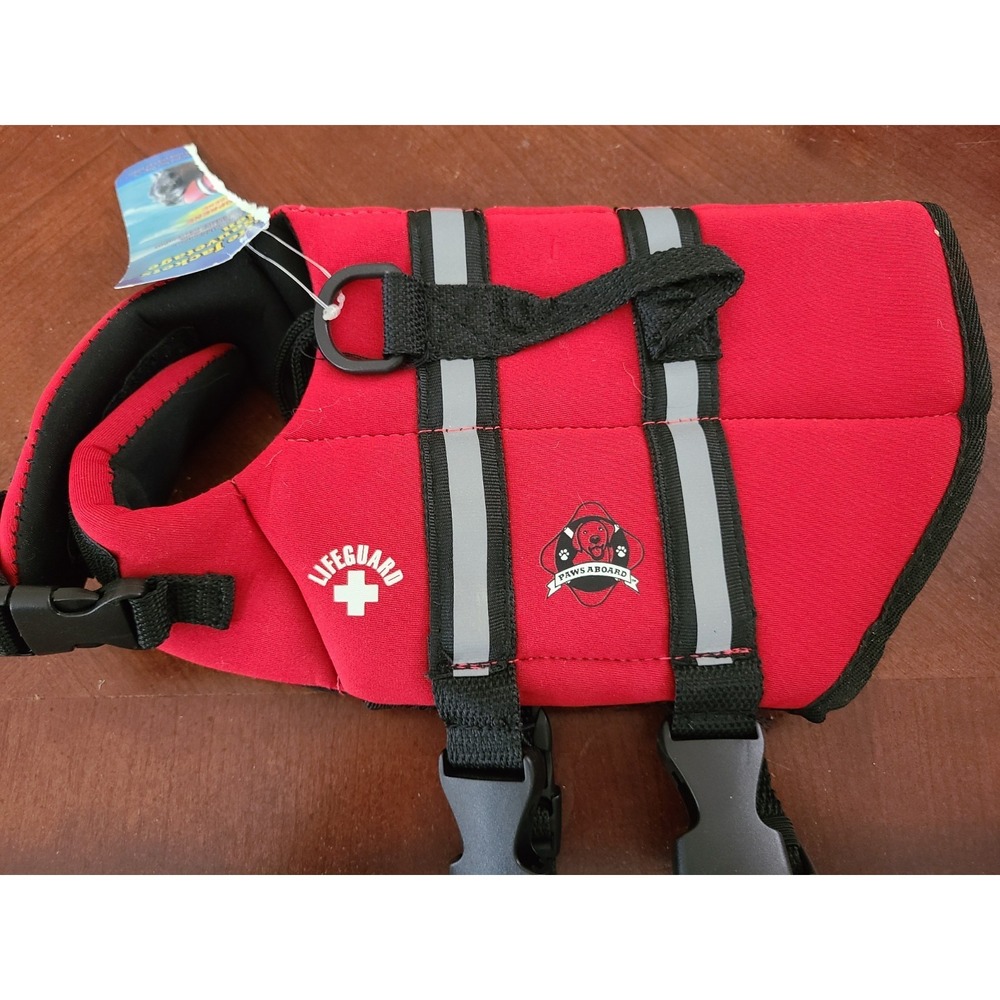 PAWS ABOARD Fire Lifeguard Dog Life Jacket X SMALL 7-15 lbs Lbs New